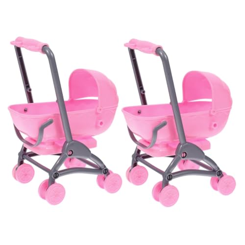 FELTECHELECTR 2 Stück Kinderspielzeug Kinderwagen Einkaufswagen Simulation Kinderwagen Spielzeug Puppe Krippe Puppenwagen Modell Puppe Hochstuhl Kinderwagen Puppenhaus Kinderwagen Spielzeug Abs von FELTECHELECTR