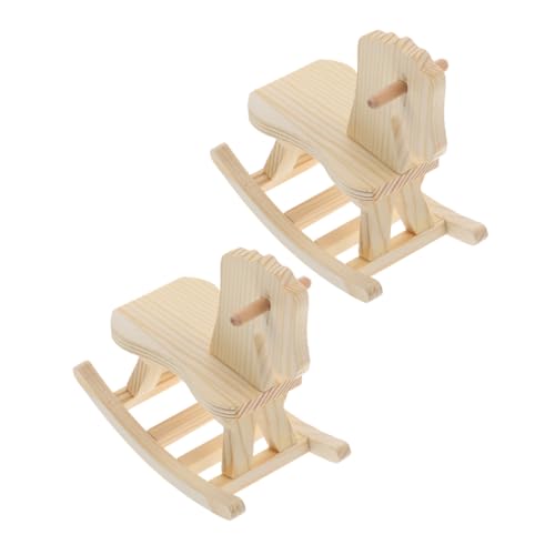 FELTECHELECTR Pferdefiguren Bastelset 2-TLG. Schaukelpferd aus Holz Vorschulspielzeug für Kinder Kleinkinder Dekospielzeug von FELTECHELECTR