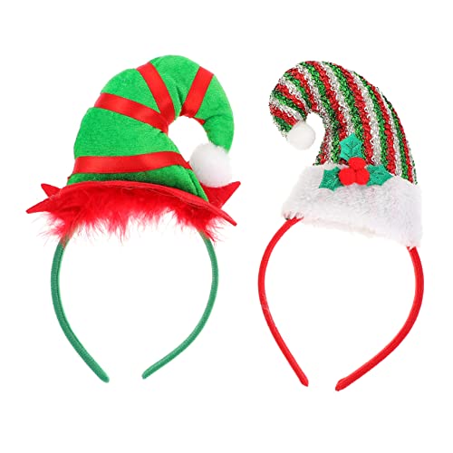 FELTECHELECTR Lustiges Elfenhut-Stirnband für Weihnachten 2 Stück Weihnachts-Stirnbänder Elfenparty-Haarschmuck Stirnband für Erwachsene Jungen und Mädchen von FELTECHELECTR