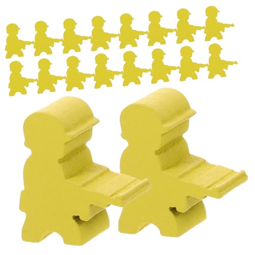 FELTECHELECTR 20 Stück Brettspiel Schachfiguren Spielmarken Schach Ersatzschach Für Brettspiel Schachbrett Schachbrett Zubehör Spielsteine ​​Für Brettspiel Tischmarker Gelbes Holz von FELTECHELECTR