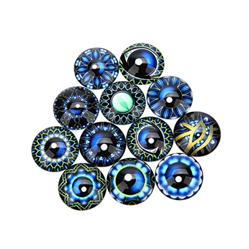 FELTECHELECTR 20 Stück DIY Schmuck Material Edelsteine ​​Glas Aufkleber Patches Rund Glas Cabochon Blau von FELTECHELECTR