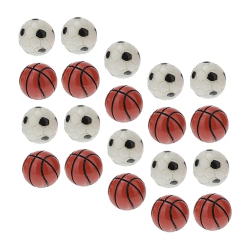 FELTECHELECTR 20 Stück Fußball Basketball Modell Puppenhaus Fußbälle Mini Hauszubehör Landschaftsbau Bälle Fußball Ornamente Dekorative Mini Bälle Miniatur Fußball Dekorationen von FELTECHELECTR