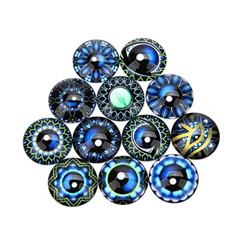 FELTECHELECTR 20 Stück Patches Rund Glas Cabochon Edelsteine ​​Glas Aufkleber DIY Schmuck Material Blau von FELTECHELECTR