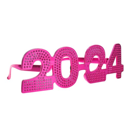 FELTECHELECTR 2024 Strahl Neujahrsbrille Silvesterbrille Party Geschlecht Enthüllen Geschirr Quadratische Retro-sonnenbrille Henne Nein Carrera Led Glühen Grad Gläser Leichte Brille Stk Rosy von FELTECHELECTR