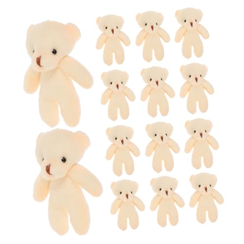 FELTECHELECTR 20St Mini-Bär Little Bear winzig Cartoon-Plüsch Plüschbär-Schlüsselanhänger Kleiner Bär aus Plüsch kleine Bärenpuppe Bär Ornament Spielzeug verschleißfeste kleine Bären Stoff Beige von FELTECHELECTR