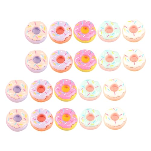 FELTECHELECTR 20St Mini-Donuts Mini süssigkeiten Mini Accessoires Miniaturmodell Donuts Dollhouse Accessories puppenhauszubehör dekorative gefälschte Nahrungsstütze Mini- -Küchenzubehör Harz von FELTECHELECTR