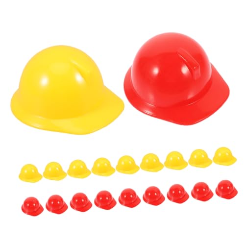 FELTECHELECTR Mini Helm Puppe Hut Bauarbeiter Hut Kinder Party Spielzeug Gelb Rot Miniatur Dekorationen von FELTECHELECTR