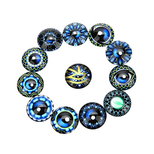 FELTECHELECTR 20 Stücke 12 Mm Runde Glas Edelsteine ​​Aufkleber Auge Muster Patches Für Schmuck Handwerk Machen von FELTECHELECTR