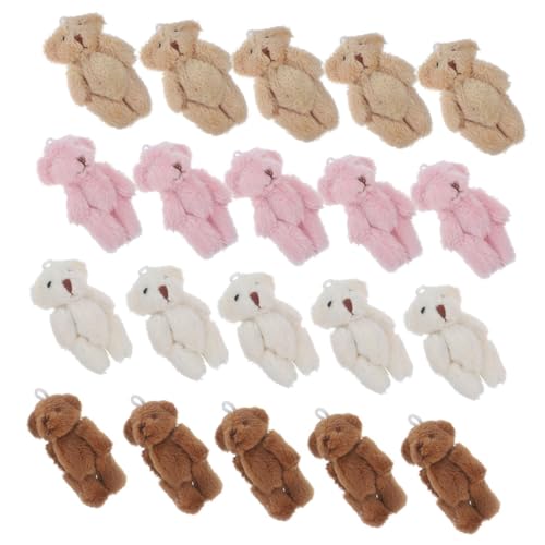 FELTECHELECTR 20st Ausgestopfte Bärenpuppe Mini-bär-schlüsselanhänger Süßer Stoffbär Tierische Schlüsselanhänger Mini-kuschelbären Kleiner Ausgestopfter Bär Mini-stofftier Stofftier Bär Plüsch von FELTECHELECTR