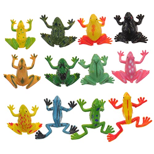 FELTECHELECTR 24St Simulationsfrosch Kinderspielzeug Froschmodell Frösche verzieren Frösche Figurendekor Frosch-Statue Frösche Lernspielzeug Kinder Frösche Spielzeug Froschfiguren für Kinder PVC von FELTECHELECTR