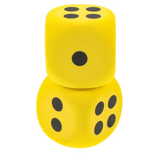 FELTECHELECTR 2St Große Schaumstoffwürfel Jumbo-Würfel Spielabendspielzeug Würfelwürfel Ballon Brettspiel Zubehör Riesige Spielwürfel Würfelspiel Party-Würfel-Dekoration Würfel Lernen Eva Yellow von FELTECHELECTR