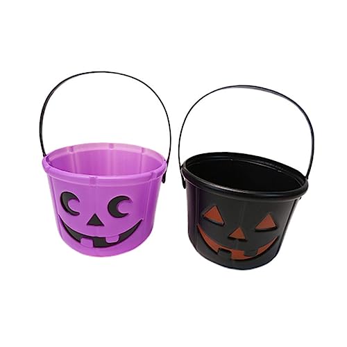 FELTECHELECTR 2St Kürbis Eimer Halloween-Kürbisse Halloween-Süßigkeitshalter Halloween Kinder Party Halloween kinderparty Halloween-Versorgung Halloween-Süßigkeitsbehälter Plastik Black von FELTECHELECTR