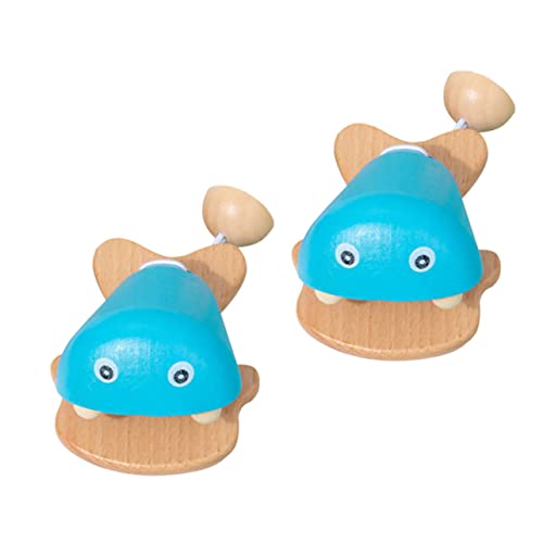 FELTECHELECTR 2St Lehrmittel für kleine Fischkastagnetten Puzzle-Spielzeug Lernspielzeug kinderinstrumente Kinder musikinstrumente Vorschulmusikinstrument Musikinstrumente für Kleinkinder Holz von FELTECHELECTR