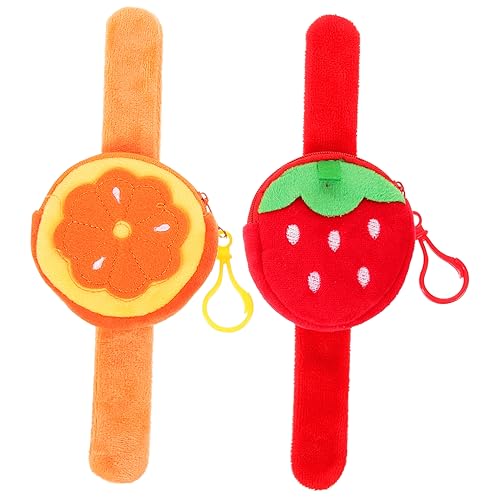 FELTECHELECTR 2St Plüsch-Slap- DIY Bracelet Set DIY armbänder Set Kinderparty-Dekoration Schnapparmband Kid Toys Plüsch-Schlagarmband lustige Kinderspielzeuge Obst-Slap-Armband ，PP von FELTECHELECTR