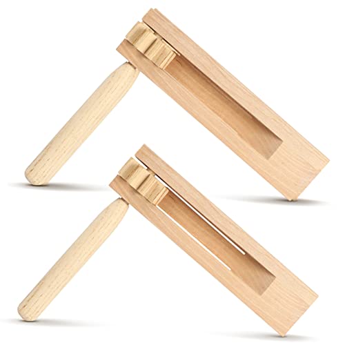 FELTECHELECTR 2St Resonanzboden Holz ratsche kinderinstrumente Craft traditionelles Matraca-Spielzeug Krachmacher für Fußballspiele traditionelle matrake Holzspielzeug für Kinder hölzern Beige von FELTECHELECTR