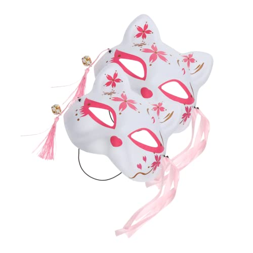 FELTECHELECTR 2St Sakura-Fuchs-Maske fox mask halloween costume deko halloween lustige maske Katzen Halbmasken Riesige Maskerade-Masken-Requisite Bühnenauftrittsmaske Maskenstütze Plastik Rosy von FELTECHELECTR