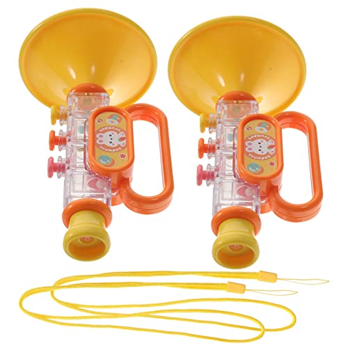 FELTECHELECTR 2St -Trompete kinderinstrumente musikinstrumente Fun Toy Cartoon Trompetenspielzeug Trompete für anfänger musikalische Trompetenspielzeuge Plastik Yellow von FELTECHELECTR