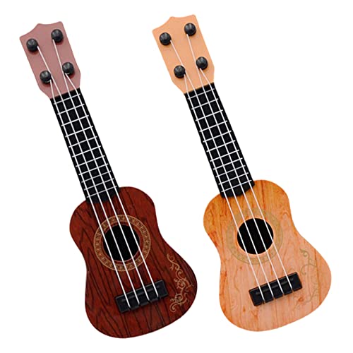 FELTECHELECTR 2st Mini-Ukulele Kinder Gitarre Simulations-Ukulele Gitarrenspielzeug Für Kinder Kleinkind Musikinstrument Musikalisches Lernspielzeug Für Kinder Anfänger Gitarre Plastik von FELTECHELECTR