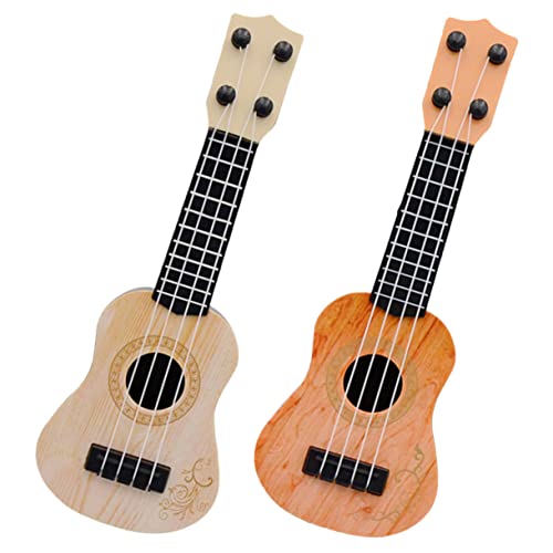 FELTECHELECTR 2st Mini-Ukulele Nachgemachtes Gitarrenspielzeug Gitarre Für Kinder Früherziehung Ukulele Kinder Gitarrenspielzeug Kleinkind Musikinstrument Spielzeug Simulations-Ukulele Plastik von FELTECHELECTR