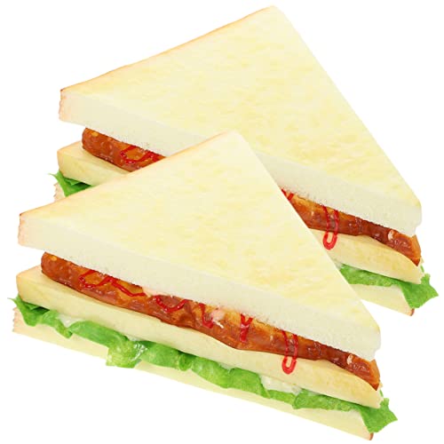 FELTECHELECTR 2pcs Gefälschte Sandwich Modell Künstliche Pu Simulation Lebensmittel für Jungen und Mädchen Küche Spielen von FELTECHELECTR