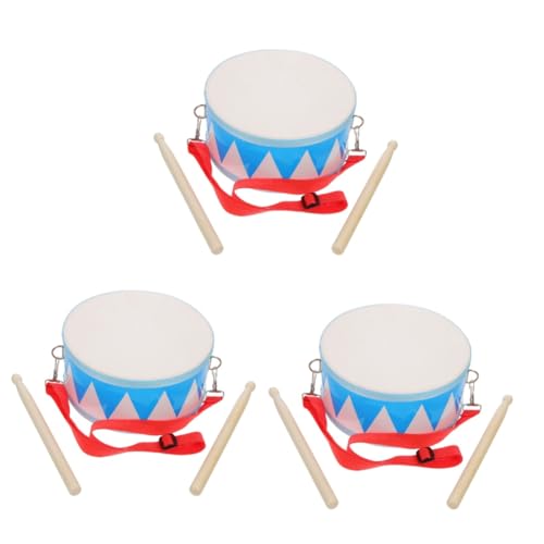 FELTECHELECTR 3 Sätze Schlagtrommel Bongos Puzzle-Spielzeug Orff Percussion Kleine Trommel Musik-Trommel-Spielzeug Hängendes Trommelspielzeug Bildungsspielzeug Gehirnspielzeug Schlagzeug Hölzern von FELTECHELECTR