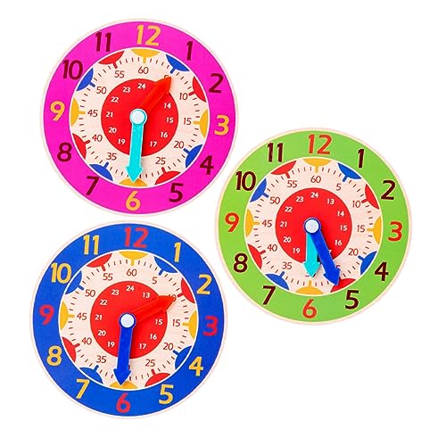 FELTECHELECTR 3-teiliges Uhr-Spielzeug Aus Holz Für Kleinkinder Jungen Und Mädchen Pädagogisches Lernspielzeug Form-/zahlenuhr Sicher Fördert Vorstellungskraft Und Mathematische Konzepte von FELTECHELECTR