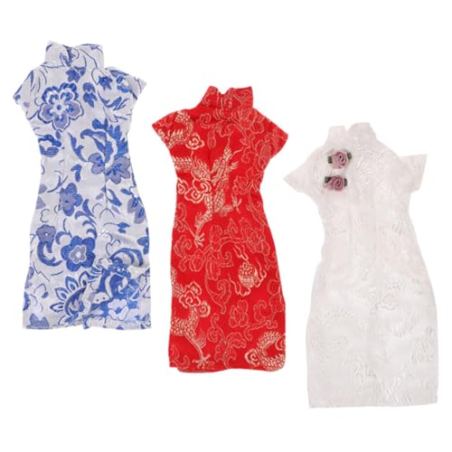 FELTECHELECTR 3 Stück Teiliges Puppen mit Traditionellem Chinesischem Cheongsam Handgefertigte Puppenkleidung in Rot Blau und Weiß Passend für Spielzeugpuppen Leicht Anzuziehen und Detailreich FELTECHELECTR 3 Stück Teiliges Puppen mit Traditionellem Chinesischem Cheongsam Handgefertigte Puppenkleidung in Rot Blau und Weiß Passend für Spielzeugpuppen Leicht Anzuziehen und Detailreich von FELTECHELECTR