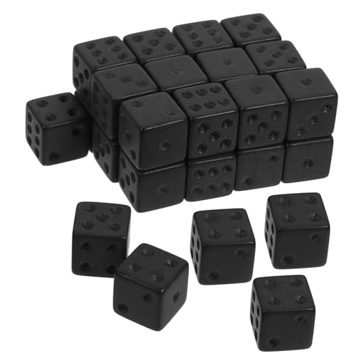 FELTECHELECTR 30 Stück Schwarze Matte Würfel Große Würfel 6 Seitige Würfel Farbige Würfel Gefrostete Würfel Spielwürfel Mehrseitige Würfel Würfelspiel Spielzeug Tragbare Würfel von FELTECHELECTR