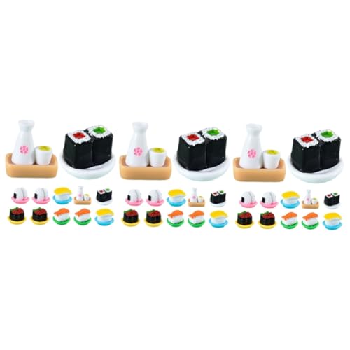 FELTECHELECTR 36 STK Simuliertes Japanisches Sushi Miniatur-Sushi-Modell Kleines Sushi-Modell-Essen Kleines Display-Sushi-Modell Tischaufbewahrung Für Lebensmittel Mini-Sushi Desktop-dekor Harz von FELTECHELECTR