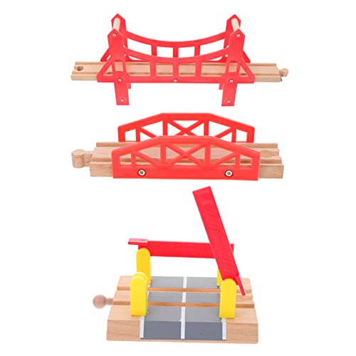 FELTECHELECTR 3St Gleisbausteine Puzzle-Zubehör Gleiszubehör Kinderzugbrücke Gehirnspielzeug Lernspielzeug Kinder holzspielzeug Zugbrücke Holzspielzeug Set Modelle von Gleisbrücken Hängebrücken von FELTECHELECTR