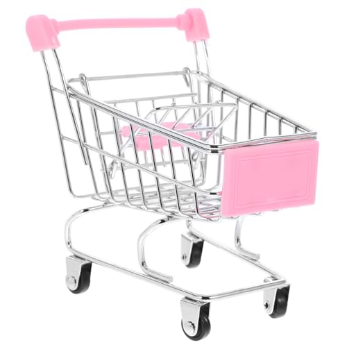 FELTECHELECTR 3st Kinderspielzeug Zum Rollenspiel Frittierter Snackkorb Kleiner Supermarkt-handwagen Kleines Trolley-Modell Rollenspiel Spielzeug Puppenwagen Für Babys Einkaufen Rollenspiel Rosa von FELTECHELECTR