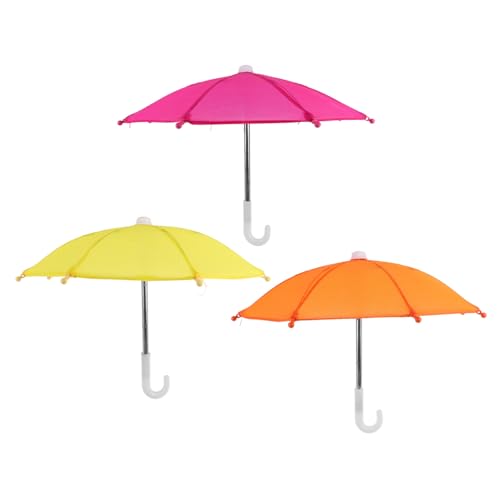 FELTECHELECTR 3st Kleines Regenschirmmodell Für Kinder Miniaturschirm Regenschirme Aus Papier Mini Regenschirm Spielzeug Kinderschirm Handy-Regenschirm Kleines Regenschirmspielzeug Topper Abs von FELTECHELECTR