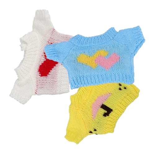 FELTECHELECTR 3st Zubehör Für Puppenpullover Bärenpuppenpullover Zartes Puppendekor Puppenwagen Plüsch Stofftierbekleidung Tiere Vorgeben Wiederverwendbare Puppenkleidung Kuscheltier Garn von FELTECHELECTR