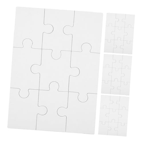 FELTECHELECTR 4 Blätter Holzpuzzle DIY Puzzle Kinder Puzzle Transferpuzzle Leeres Puzzle zum Selbstgestalten Sublimationspuzzle Leere Puzzles Produkte für Sublimationsrohlinge hölzern Weiß von FELTECHELECTR