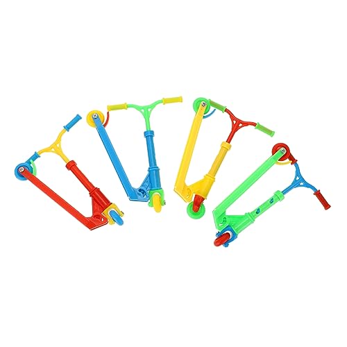 FELTECHELECTR 4 Stück Finger-Skateboard Mini-Scooter Fingerspielzeug-Skateboards Fingerfahrradspielzeug Finger Skateboard fingerskaterboard Fingerscooter Desktop-Sportspielzeug Plastik Colorful von FELTECHELECTR