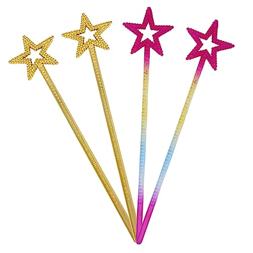 FELTECHELECTR 4 Stück Pentagramm-Fee-Zauberstab Stern LED-Leuchtreklame Kinderfeenflügel Party für für Geburtstagsgeschenk für Mädchen Engel Zauberstab Harz von FELTECHELECTR