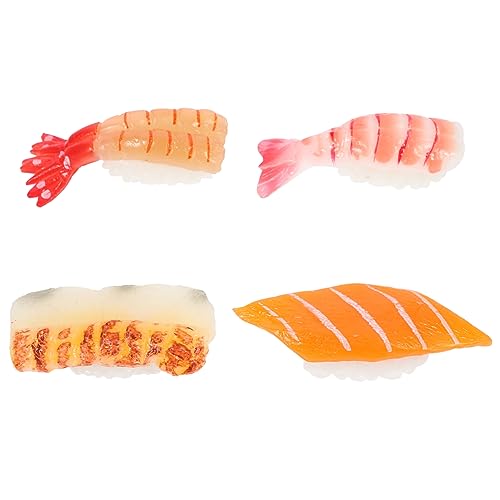 FELTECHELECTR 4 Stück Sushi-Simulation lebensechtes Sushi- Faux-Sushi-Modell Sushi Spielzeug Sushi zubehör Sushi-Zubehör verschleißfestes Lebensmittelmodell entzückendes Sushi-Spielzeug PVC von FELTECHELECTR