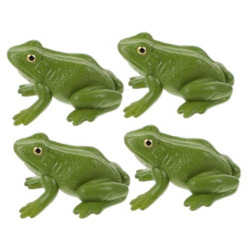 FELTECHELECTR 4 Stück Tiermodell-Spielzeug Cartoon-Frosch-Figur Mini-Dekor kindergeburtstags mitgebsel gartendekoration Kinderspielzeug Spielzeuge Kinder Frosch Figur Simulationsfrösche Plastik von FELTECHELECTR