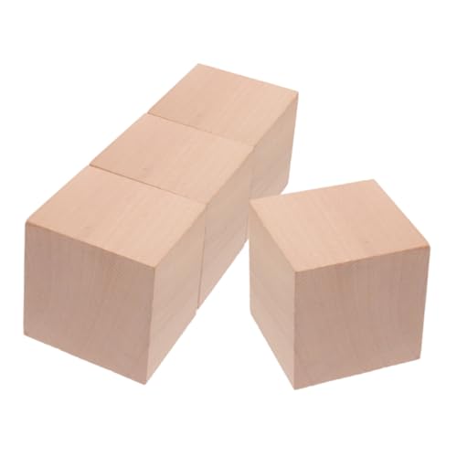 FELTECHELECTR 4Pcs Bausteine ​​Lehrmittel für unfertige Holzblöcke aus Holzklötzen pädagogisches Würfelblockspielzeug holzklötze kleine Holzwürfel hölzern Khaki von FELTECHELECTR