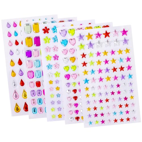 FELTECHELECTR 5 Blätter Kristall-Diamant-Aufkleber Diamantaufkleber für die Dekoration dekorative Aufkleber Scrapbooking Sticker Scrapbook Stickers Aufkleber für Telefongehäuse Kartenaufkleber von FELTECHELECTR