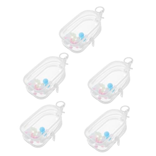 FELTECHELECTR 5 Sätze Babytasche Zeigen Mini-Display Klarsichtbeutel-Schlüsselanhänger Versiegelung Puppen Tragetasche für Puppen Doll Tragetasche Puppentragetasche kleine Puppentasche PVC von FELTECHELECTR