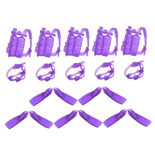 FELTECHELECTR 5 Sets Jungen Und Mädchen Tauchen Kit Flossen Pp Material Puppe Tauchen Ausrüstung Set Für Dress up von FELTECHELECTR