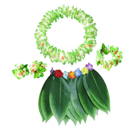 FELTECHELECTR 5 Stück 1 Satz Hawaiianische Leis Performance-bekleidung Künstliche Blumengirlande Hawaiischer Grasrock Tropisches Partyarmband Bankett Dekorative Gegenstände Kind Erwachsener von FELTECHELECTR