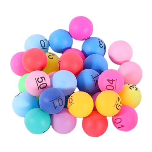 FELTECHELECTR 50 Stück Farbige Zahlenball Picking Bälle Für Party Zahlenbälle Interessante Spielbälle Nummerierte Picking Bälle Spielbälle Requisitenbälle Für Zuhause Party Calling von FELTECHELECTR