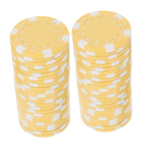 FELTECHELECTR 50 Stück Zähler für Pokerspiele Poker-Gaming-Chips Pokerchipschieber Pokerchip-Münze Jetons spielchips Poker kartenspiel Plastikchips für Pokerspiele Chips- Weiß von FELTECHELECTR