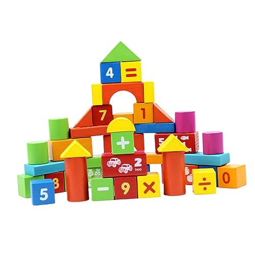 FELTECHELECTR 50 Teiliges Holzbaustein Set Bunten Farben Kreatives Stapelspielzeug Für Ideales Lernspielzeug Für Drinnen Und Draußen Perfekt Für Garten Und Spielzeltaktivitäten von FELTECHELECTR