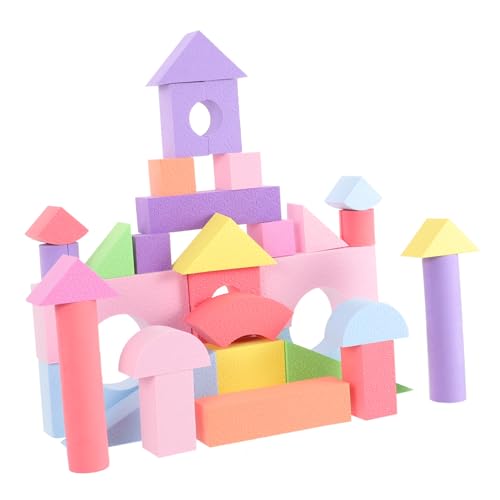 FELTECHELECTR 52st Eva-blockspielzeug Schaumbausteine Spielzeit Aus Weichem Schaumstoff Bausteine ​​stapeln Weiches Bauspielzeug Bunte Stapelblöcke Kinder Bausteine Lernblockspielzeug Colorful von FELTECHELECTR