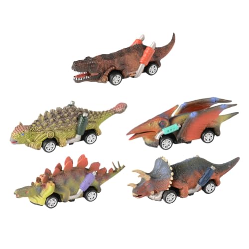 FELTECHELECTR 5St Dinosaurier-Spielzeug Puzzle-Spielzeug Lernspielzeug Kinderautos Spielzeug interaktives Spielzeug kinderspielzeug Toys Fahrzeug Spielzeug Pull-Back-Fahrzeugmodell Plastik von FELTECHELECTR