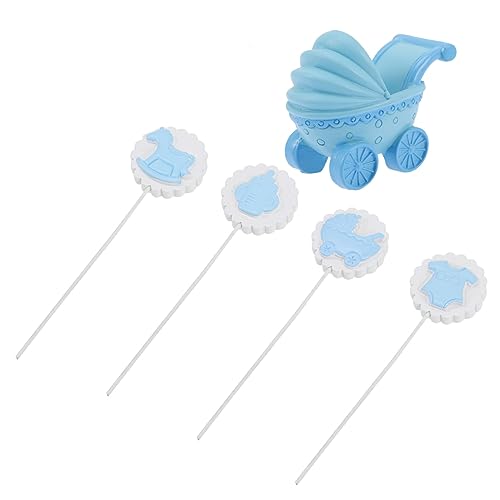 FELTECHELECTR 5st Kuchenfahnen Schokoladenkuchendekorationen Themen-babyparty- Lebensmitteldekor Schweben Party-kuchen- Desserteinsatz Topper Kuchenverzierung Braut Blue Harz von FELTECHELECTR