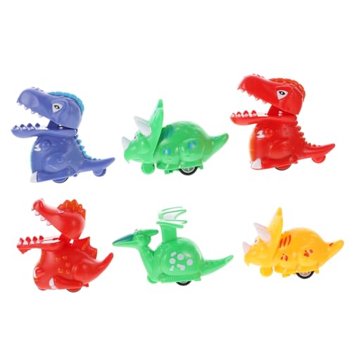 FELTECHELECTR 6 Stück Dinosaurier Rückziehauto Cartoon Fahrzeugspielzeug Go Auto Spielzeug Rückzieh Dinosaurier Rückziehfahrzeuge Spielzeug Für Rückzieh Reibungsauto Reibungsbetriebenes von FELTECHELECTR